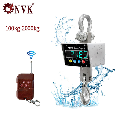 NVK Klein 100 kg-2T Industrielle 304 Edelstahl Material Wasserdichte Hängekranwaage mit drahtlosem Gerät