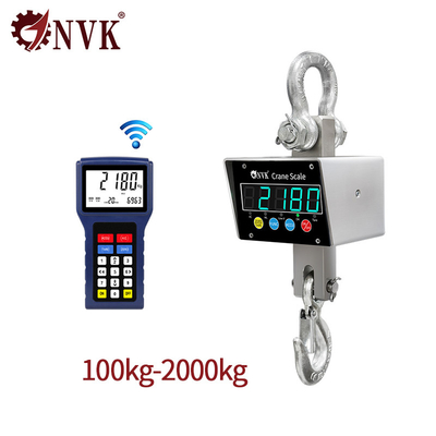 NVK Kleine 100 kg-2T Industrie 201 Edelstahl Material hängende Kranwaage mit drahtlosem Gerät