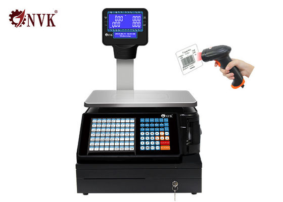 elektronischer Barcode-Etikettendruck-wiegende Skalen des Supermarkt-30kg mit Schnittstelle RS232